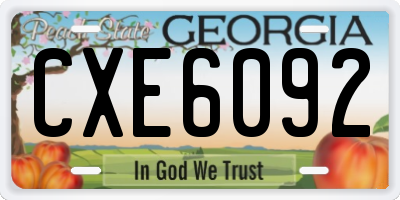 GA license plate CXE6092