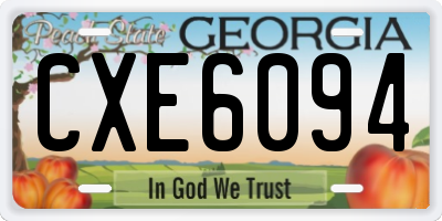 GA license plate CXE6094
