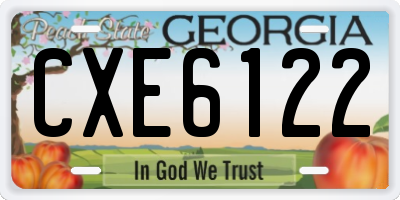 GA license plate CXE6122