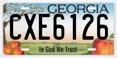 GA license plate CXE6126