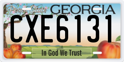 GA license plate CXE6131
