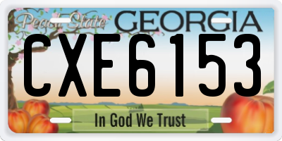 GA license plate CXE6153