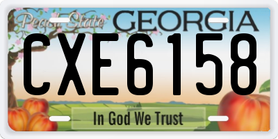 GA license plate CXE6158