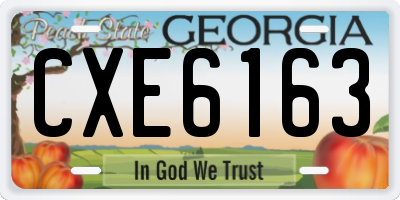 GA license plate CXE6163