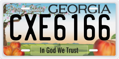 GA license plate CXE6166