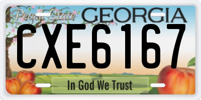 GA license plate CXE6167