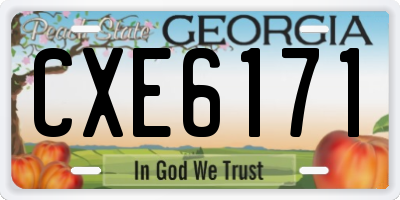 GA license plate CXE6171