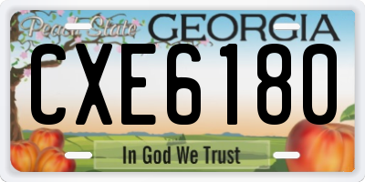 GA license plate CXE6180