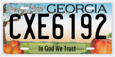 GA license plate CXE6192