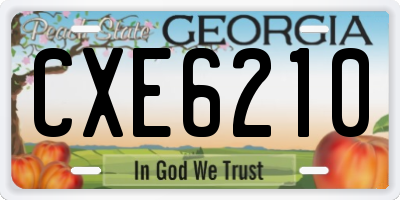 GA license plate CXE6210