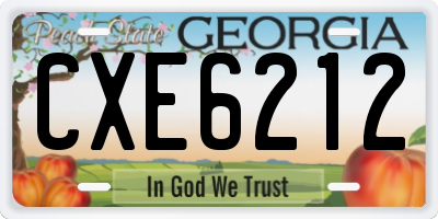 GA license plate CXE6212