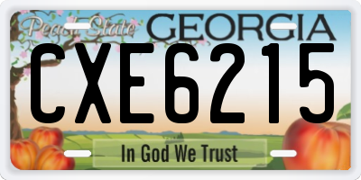GA license plate CXE6215