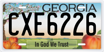 GA license plate CXE6226