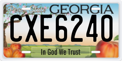 GA license plate CXE6240