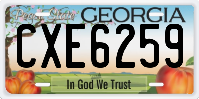 GA license plate CXE6259
