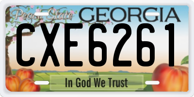 GA license plate CXE6261