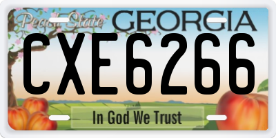 GA license plate CXE6266