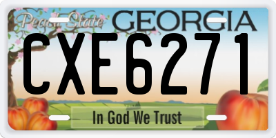 GA license plate CXE6271