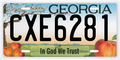 GA license plate CXE6281