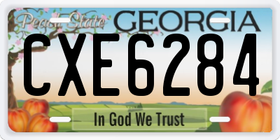 GA license plate CXE6284