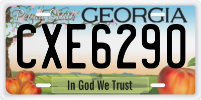 GA license plate CXE6290