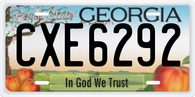 GA license plate CXE6292