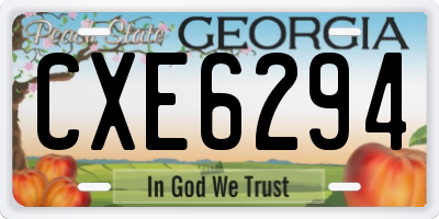 GA license plate CXE6294