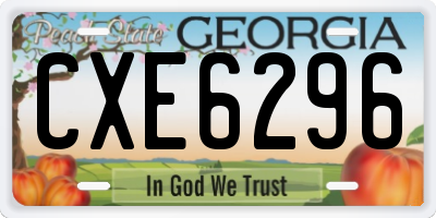 GA license plate CXE6296