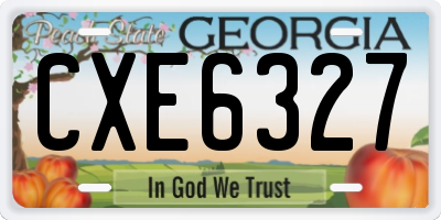 GA license plate CXE6327