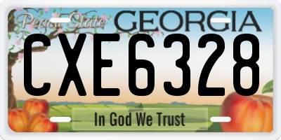 GA license plate CXE6328
