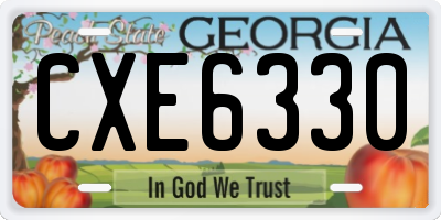 GA license plate CXE6330