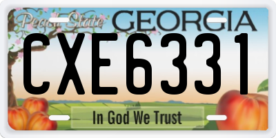 GA license plate CXE6331