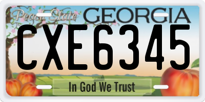 GA license plate CXE6345