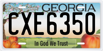 GA license plate CXE6350