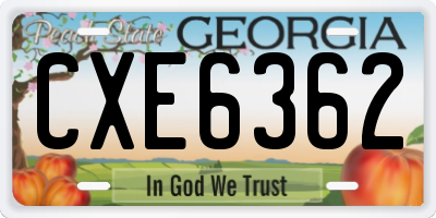 GA license plate CXE6362