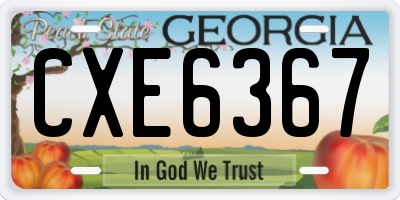 GA license plate CXE6367