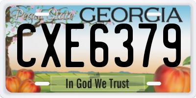 GA license plate CXE6379