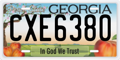 GA license plate CXE6380