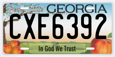 GA license plate CXE6392