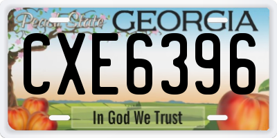 GA license plate CXE6396