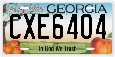 GA license plate CXE6404