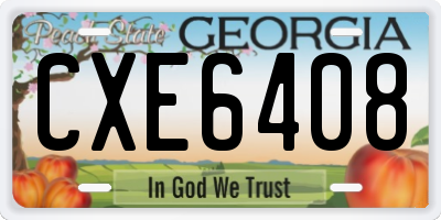GA license plate CXE6408