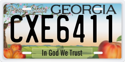 GA license plate CXE6411