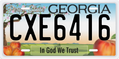 GA license plate CXE6416