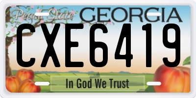 GA license plate CXE6419