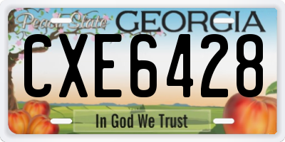 GA license plate CXE6428