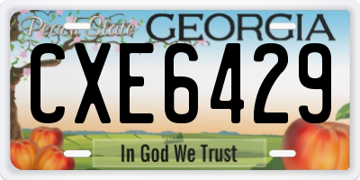 GA license plate CXE6429