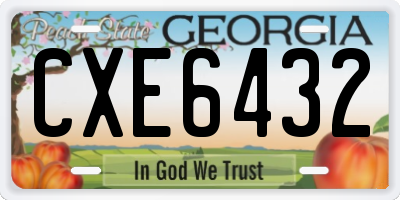 GA license plate CXE6432