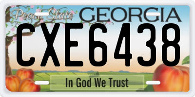 GA license plate CXE6438