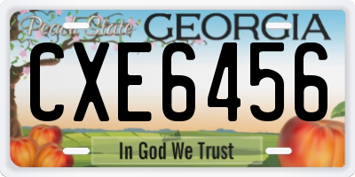 GA license plate CXE6456